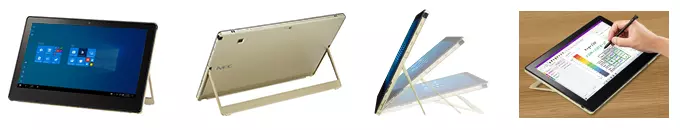 スタンドの角度調整により、タブレット本体を最大165度まで倒すことが可能