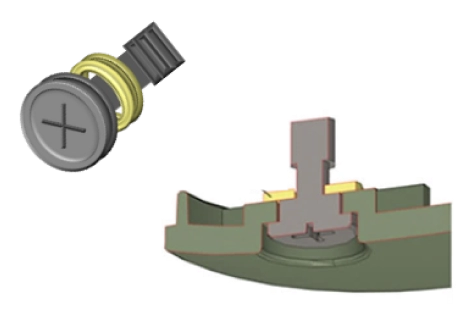 脱落防止リング付きネジ